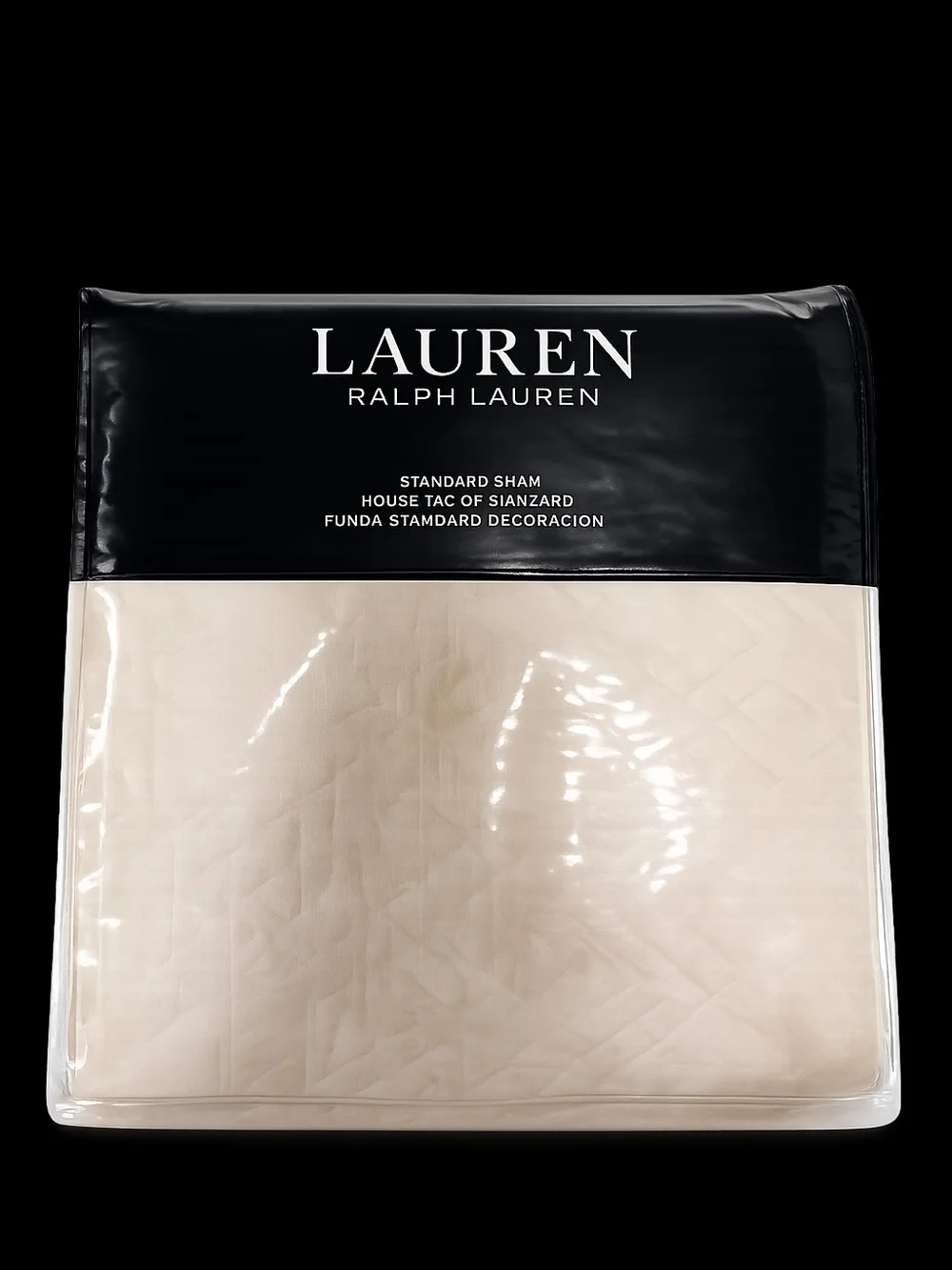 Lauren Ralph Lauren Cream Standard Sham with Black Packaging